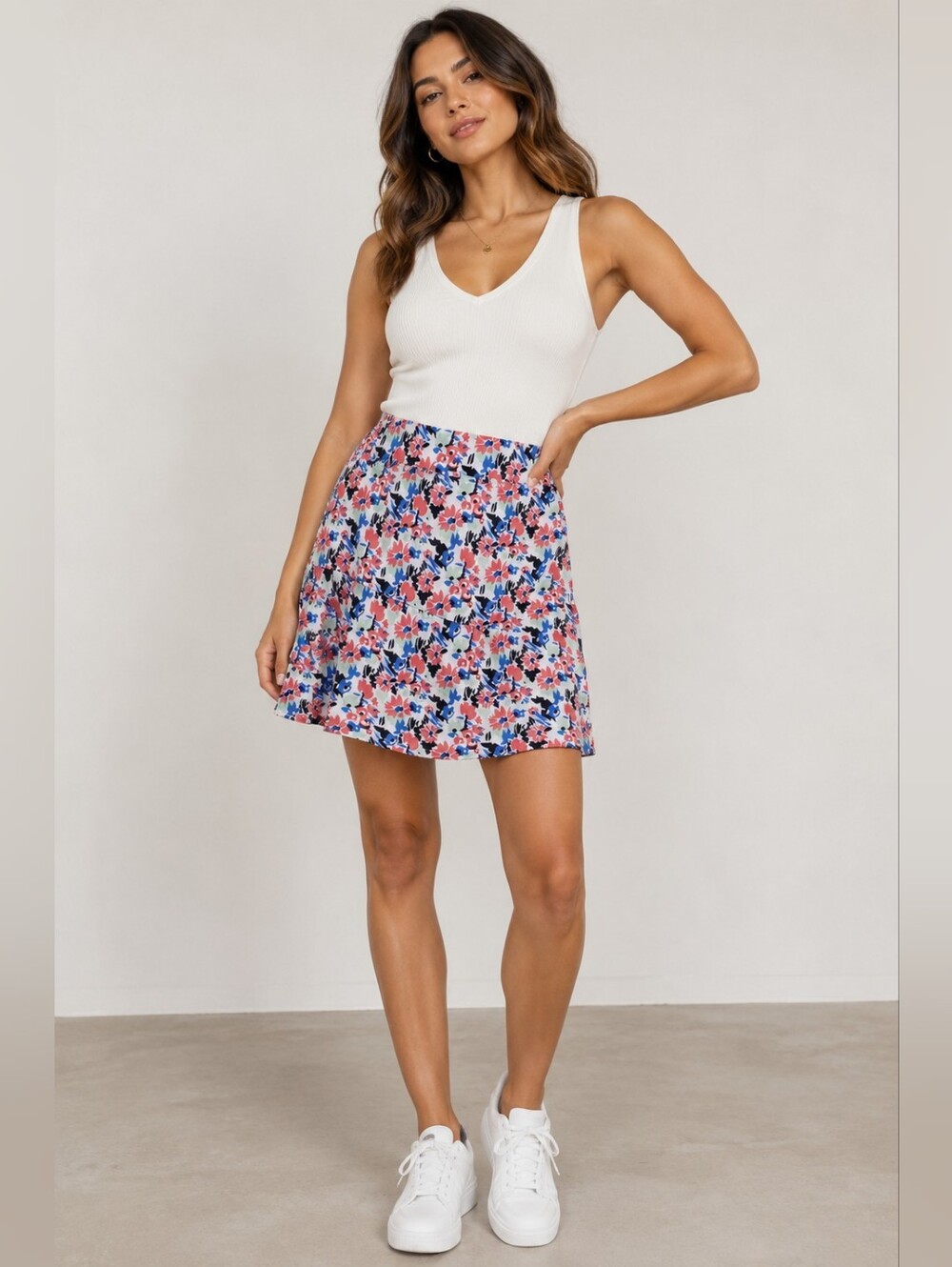 Sport Haley Floral Circle Skirt in Pink & Blue
